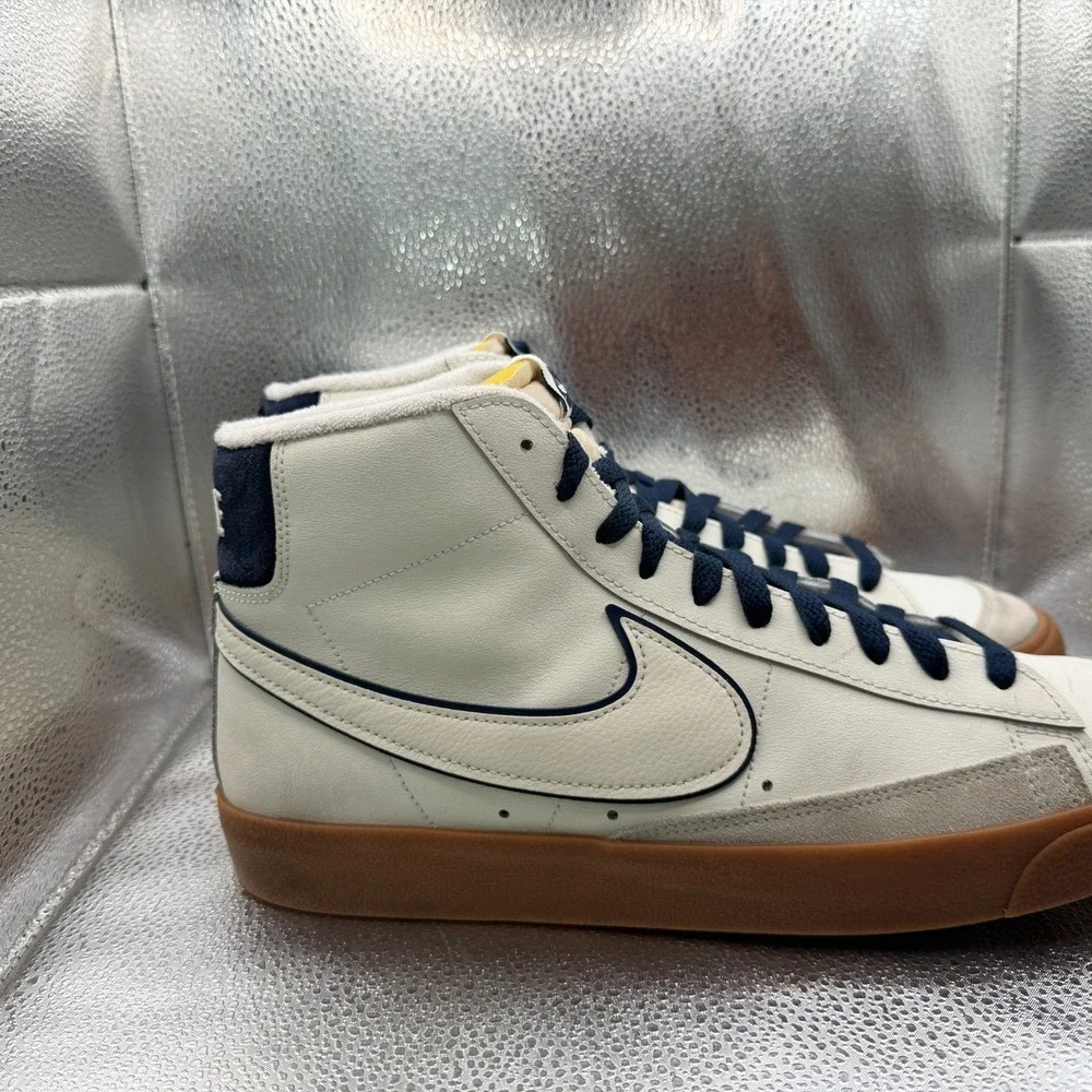 Size 13 Nike Blazer Mid '77 Premium Sail Midnight Navy Mens Shoes DQ7672-100